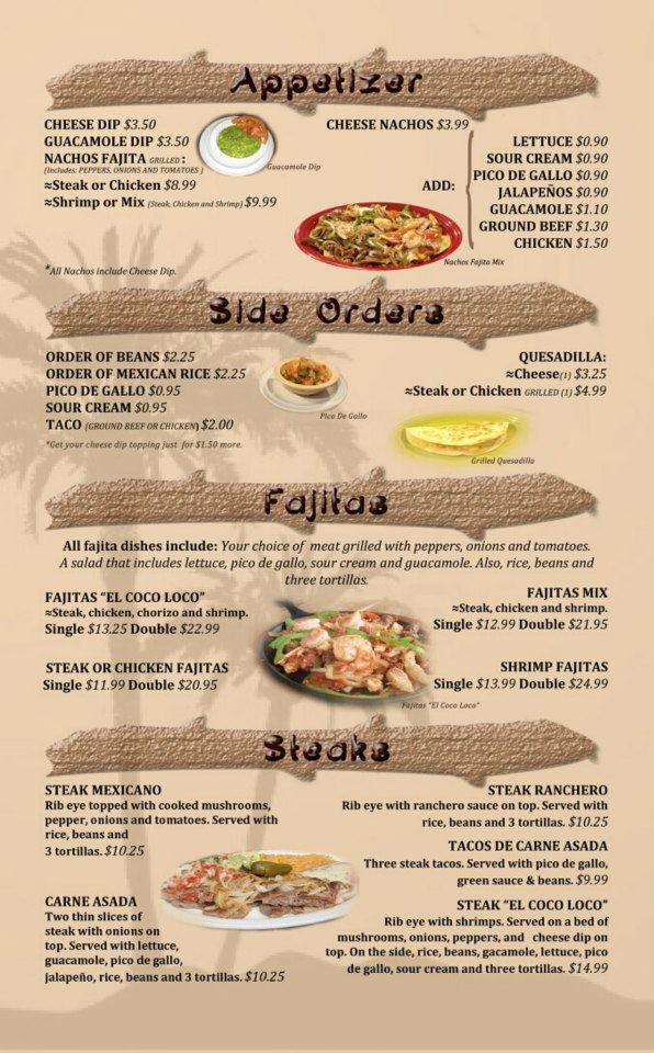 El Coco Loco - Hazelwood, MO menu_pic