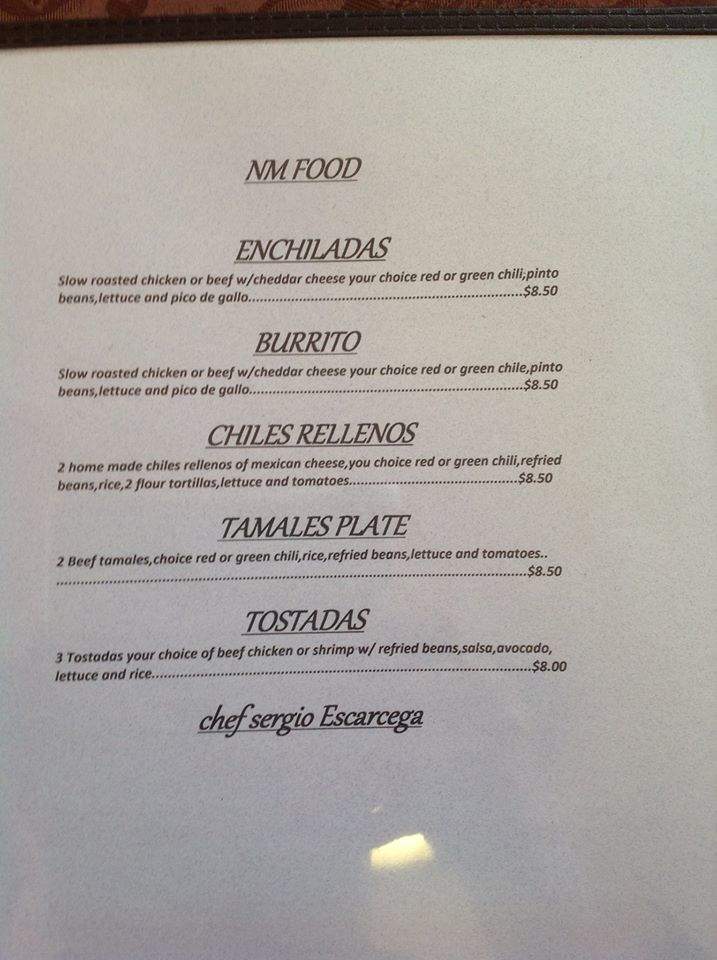 El Dorado Bistro Restaurant - Espanola, NM menu_pic