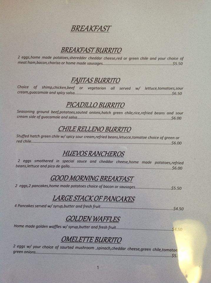 El Dorado Bistro Restaurant - Espanola, NM menu_pic