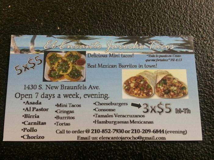 El Encanto Jarocho - San Antonio, TX menu_pic