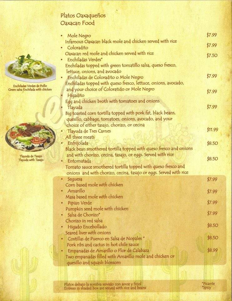 El Jacalito - Lomita, CA menu_pic