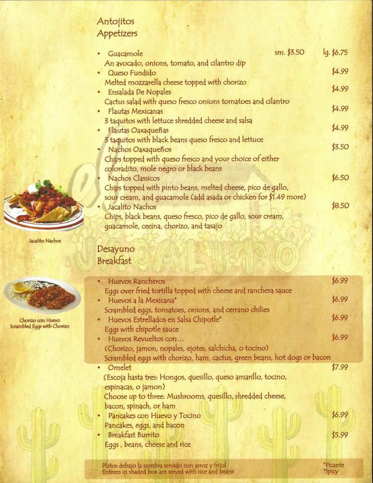 El Jacalito - Lomita, CA menu_pic