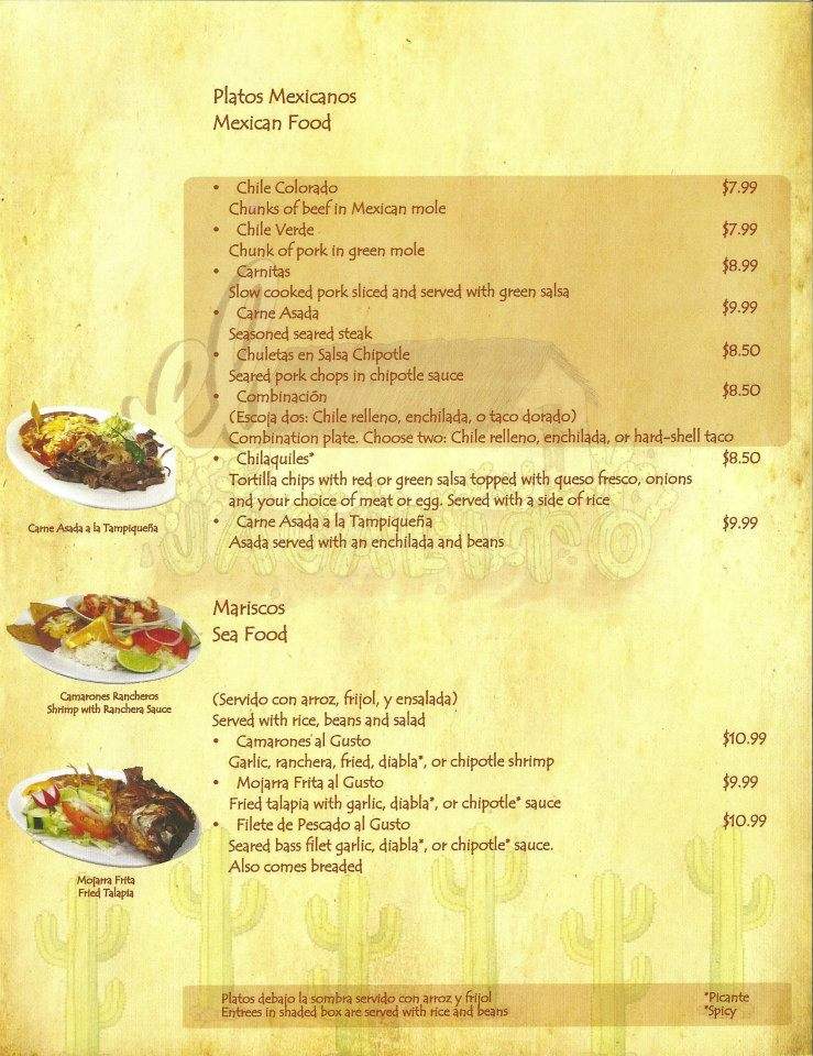 El Jacalito - Lomita, CA menu_pic