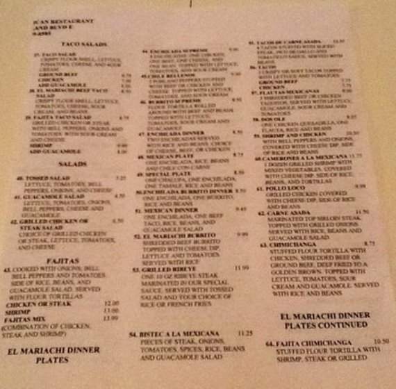 El Mariachi - Tuscaloosa, AL menu_pic