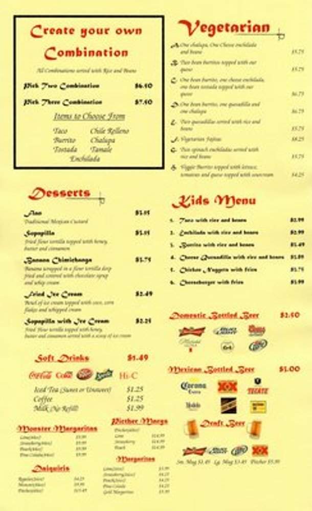 El Matador Mexican Grill and Bar - Fayetteville, AR menu_pic