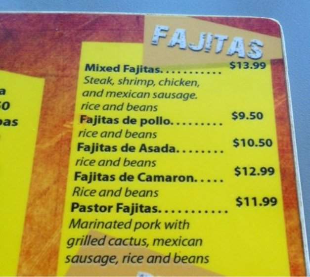 El Molcajete Norteno - Clarksville, IN menu_pic