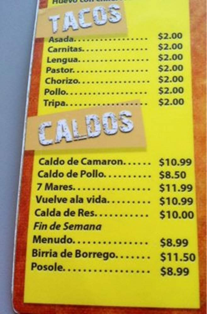 El Molcajete Norteno - Clarksville, IN menu_pic