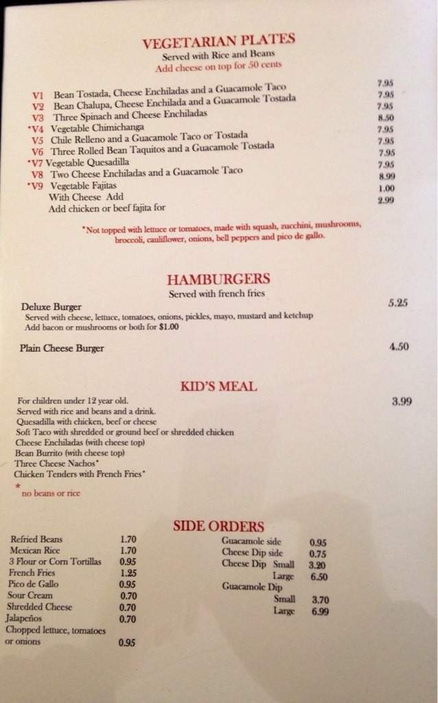 El Paraiso Acapulco - Searcy, AR menu_pic