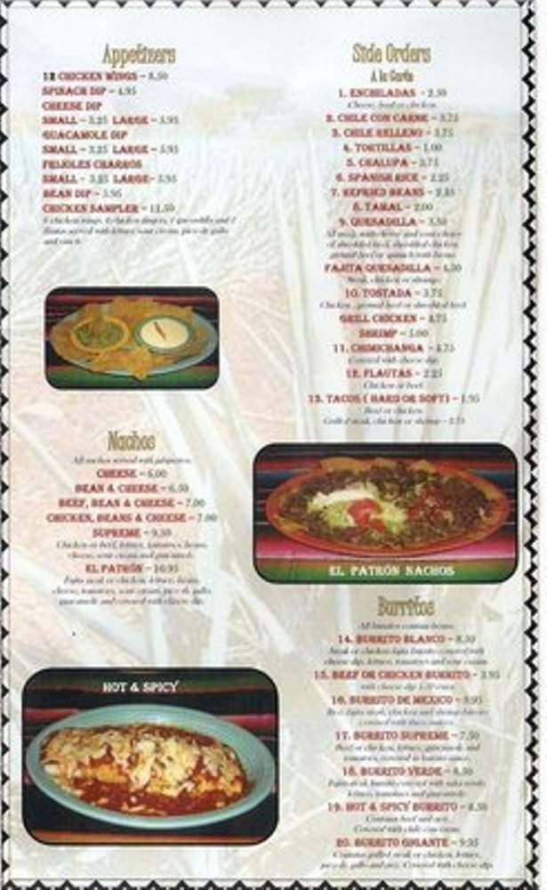 El Patron - Deatsville, AL menu_pic