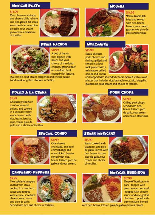 El Rancho - Marshall, MN menu_pic