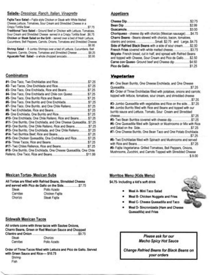 El Rey - Clarksburg, WV menu_pic