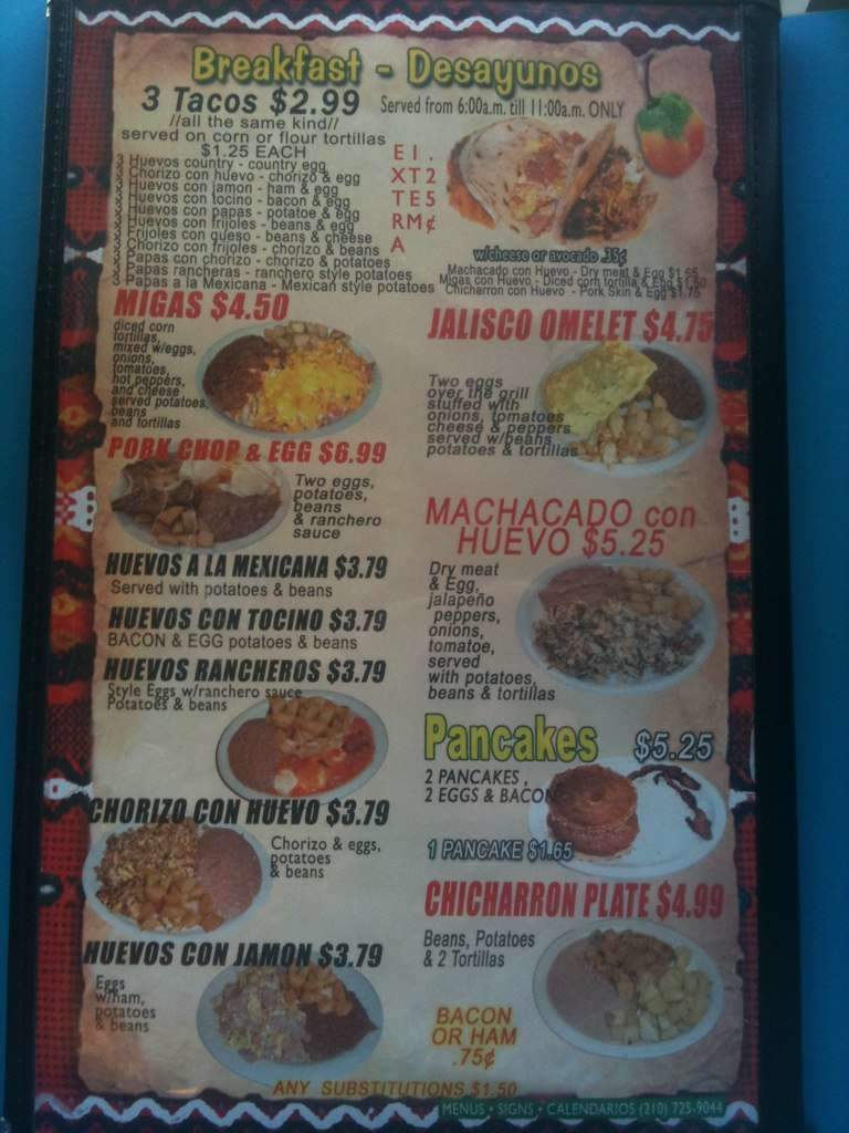 El Rodeo de Jalisco - San Antonio, TX menu_pic