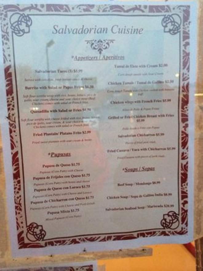 El Salvadoreno - Wilmington, DE menu_pic