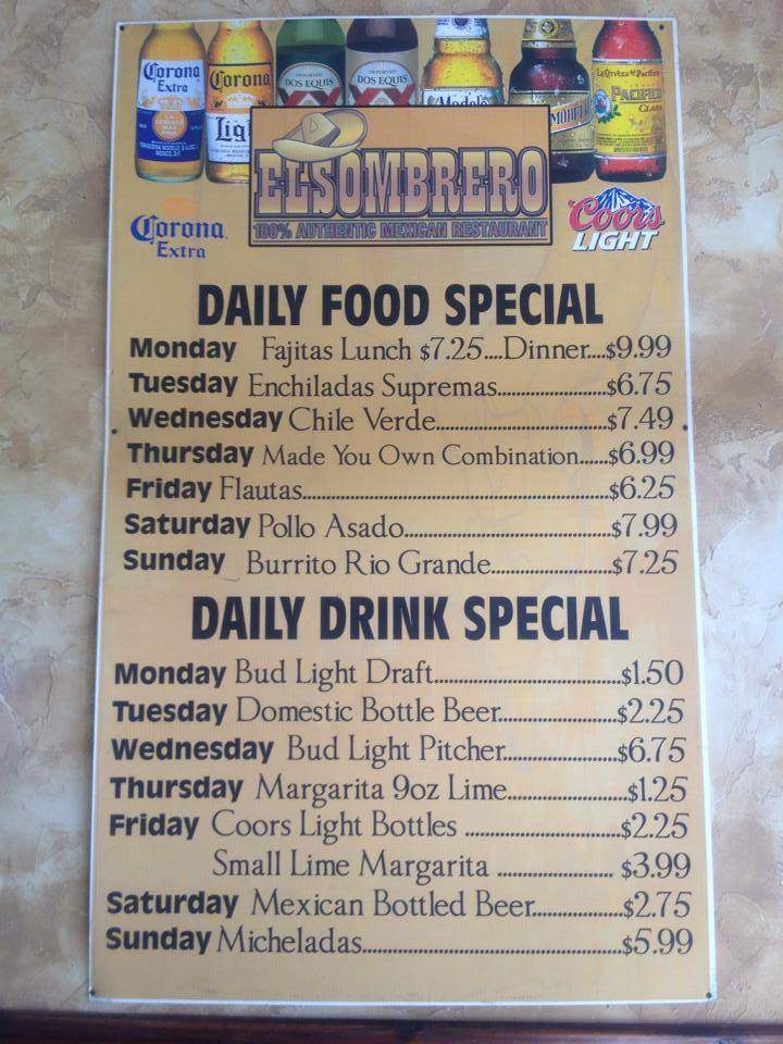 El Sombrero - Springfield, MO menu_pic
