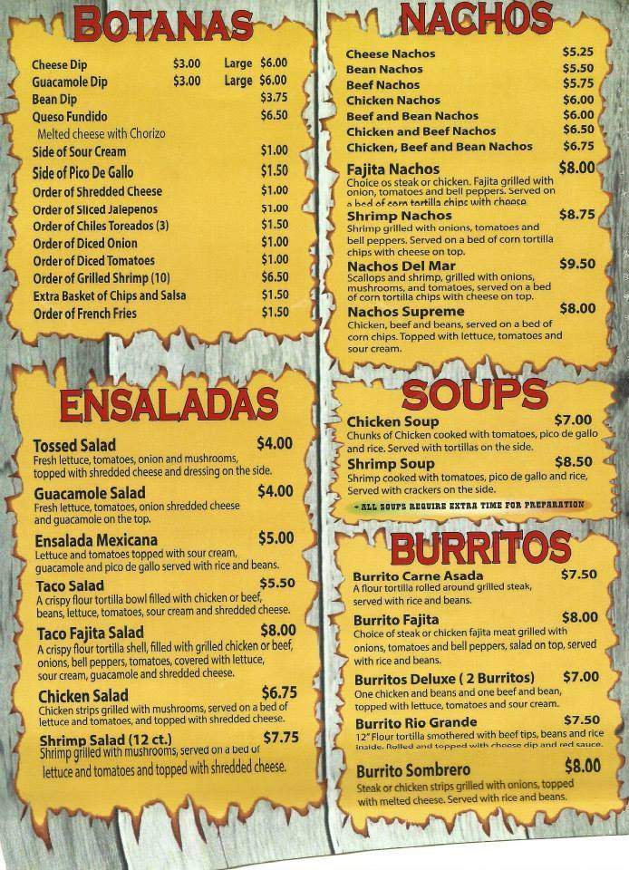 El Sombrero - Springfield, MO menu_pic
