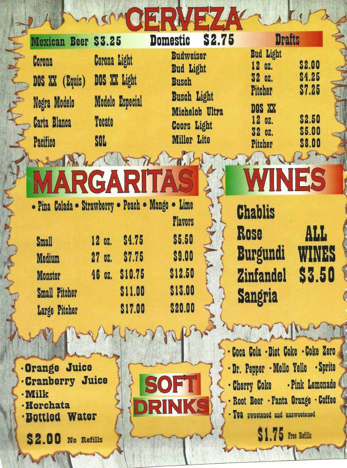 El Sombrero - Springfield, MO menu_pic