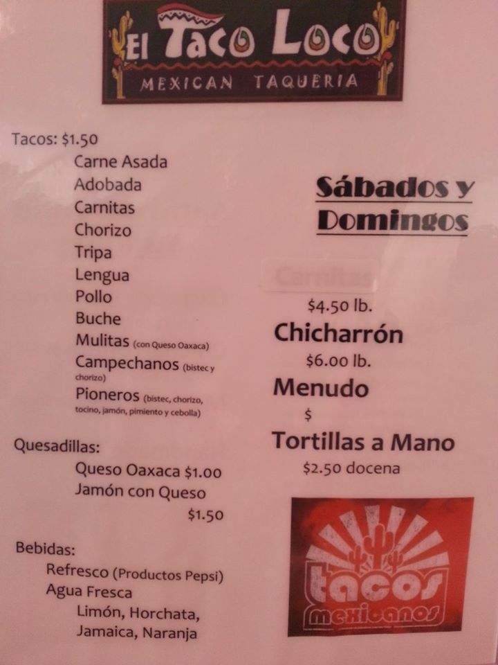 El Taco Loco - Sturgis, MI menu_pic