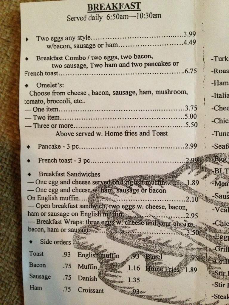 Exchange Street Cafe - Pawtucket, RI menu_pic