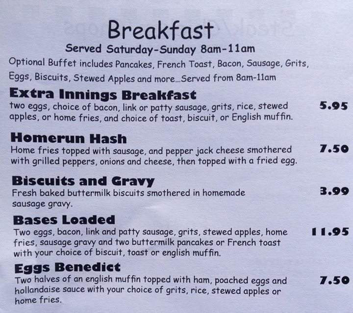 Extra Innings - Sneads Ferry, NC menu_pic
