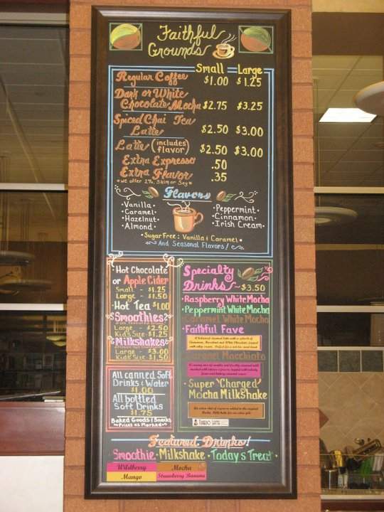 Faithful Grounds Coffee Shop - Dyer, IN menu_pic