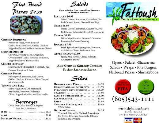 Fatoush - San Luis Obispo, CA menu_pic