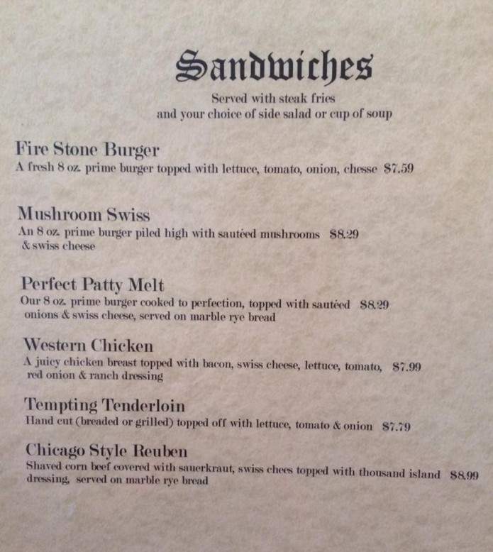Fire Stone Grill - Logansport, IN menu_pic