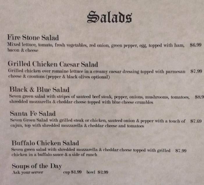 Fire Stone Grill - Logansport, IN menu_pic