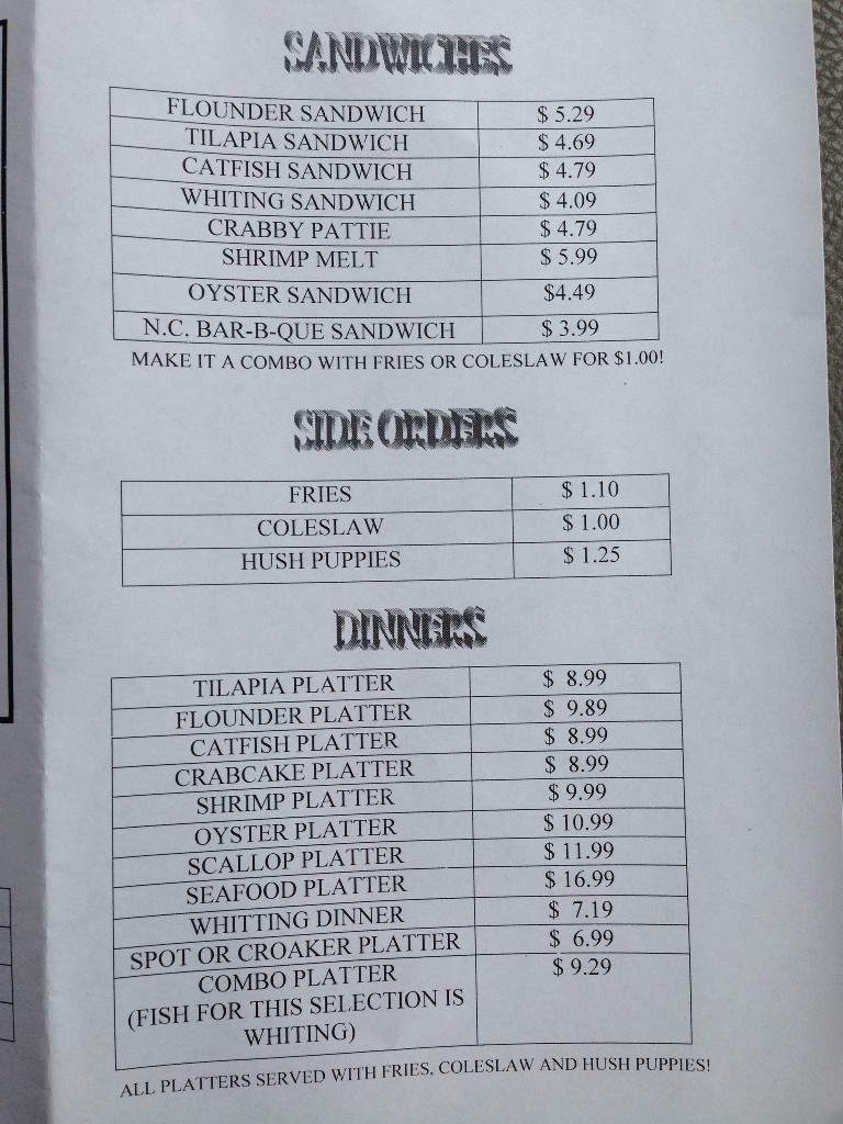 Fish R Us - Gloucester Courthouse, VA menu_pic