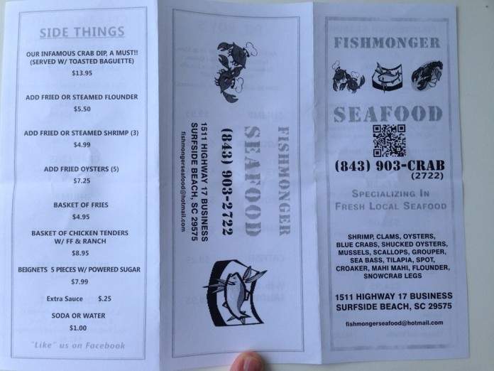 Fishmonger Seafood - Myrtle Beach, SC menu_pic