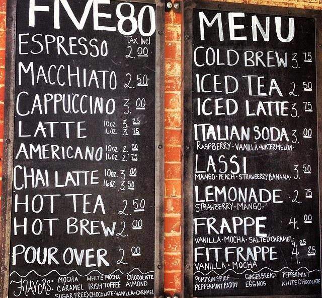 Five80 Coffeehouse - Enid, OK menu_pic