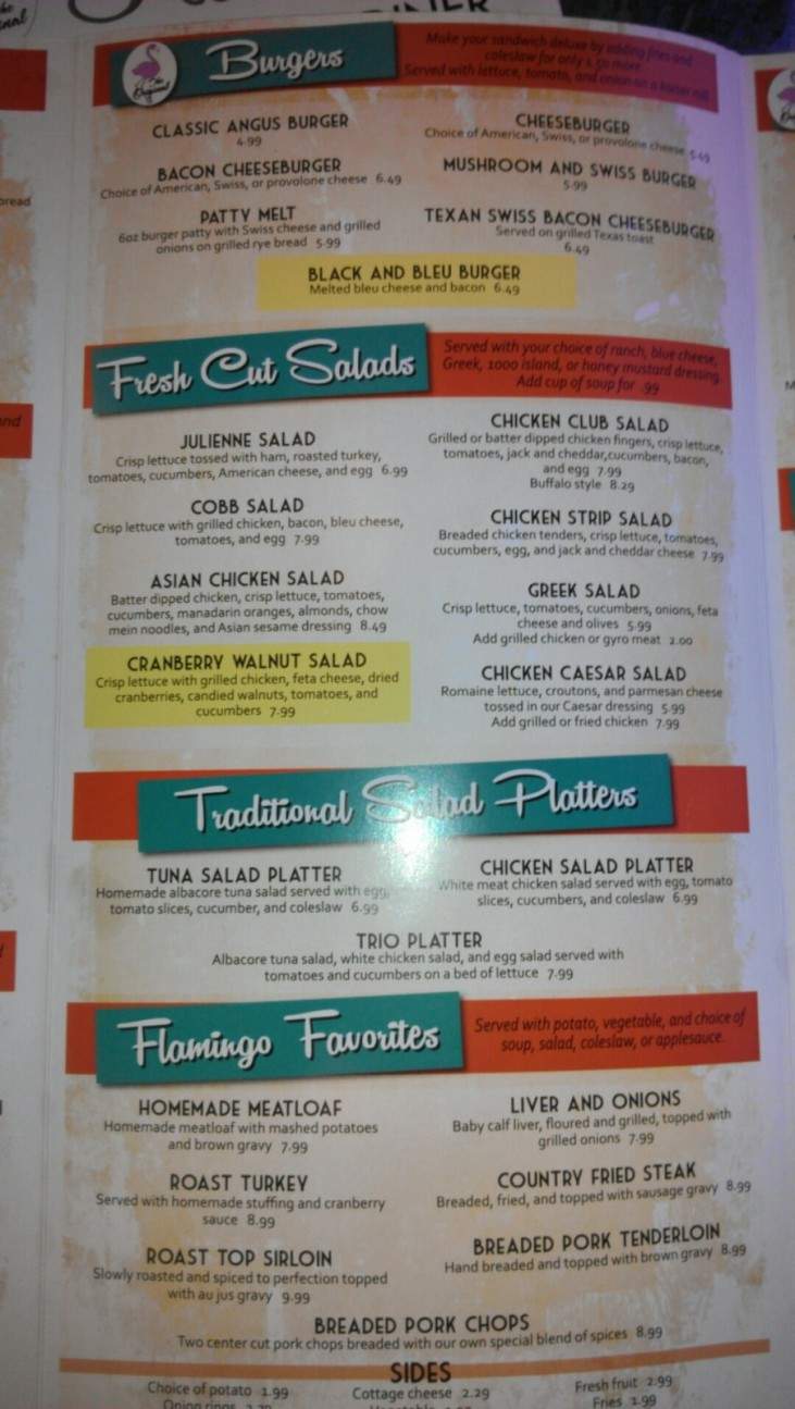 Flamingo Diner - Stuart, FL menu_pic