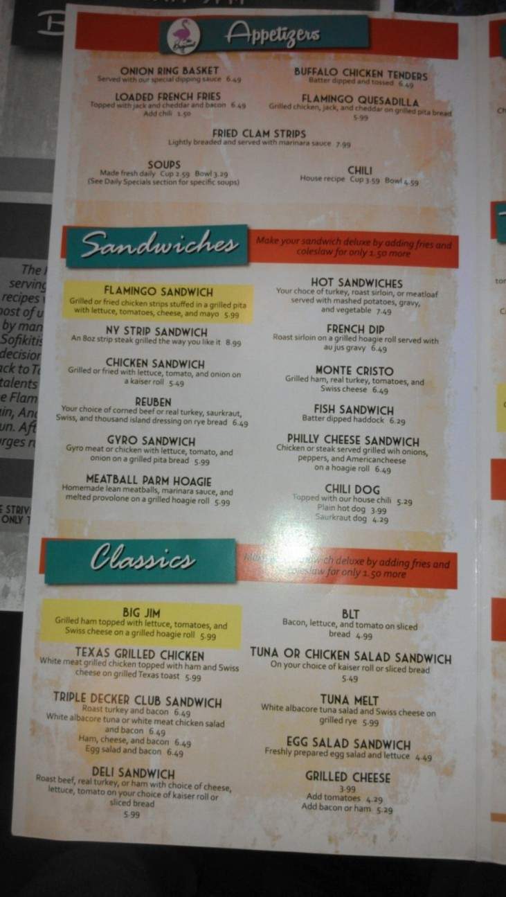Flamingo Diner - Stuart, FL menu_pic