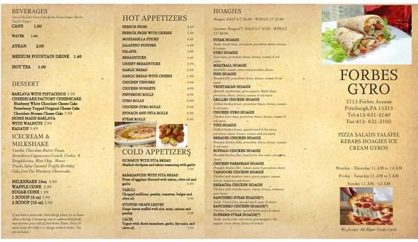 Forbes Gyros - Pittsburgh, PA menu_pic