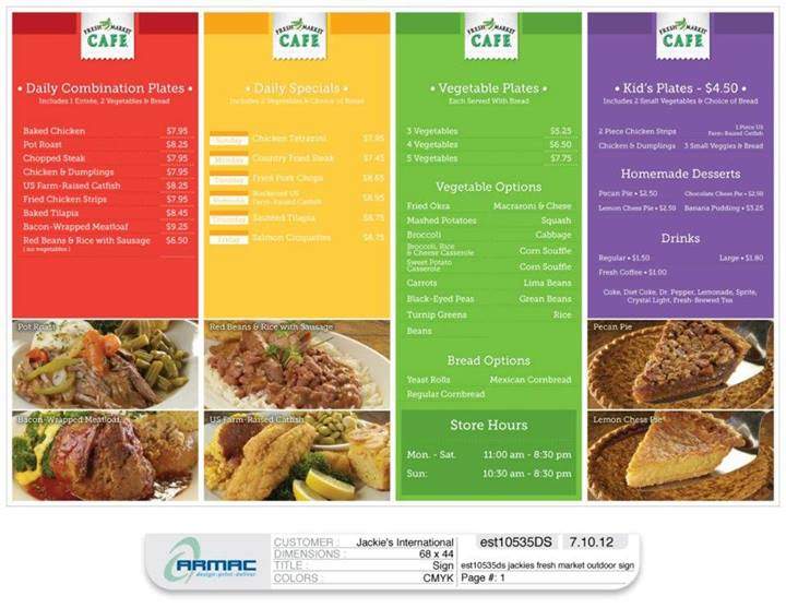 Fresh Market cafe - Tupelo, MS menu_pic