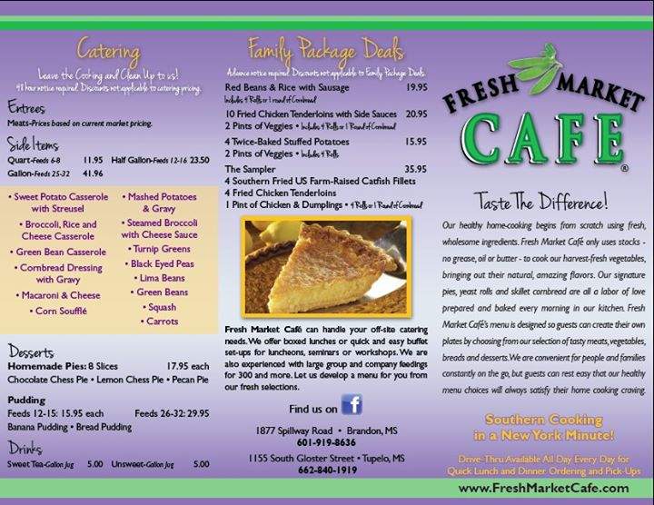 Fresh Market cafe - Tupelo, MS menu_pic