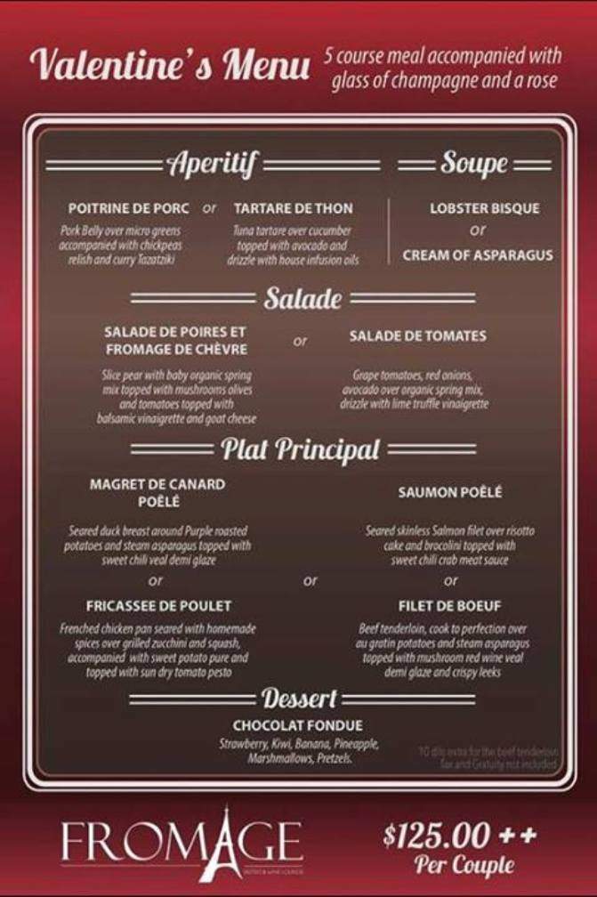 Fromage Bistro & Wine Lounge - McAllen, TX menu_pic