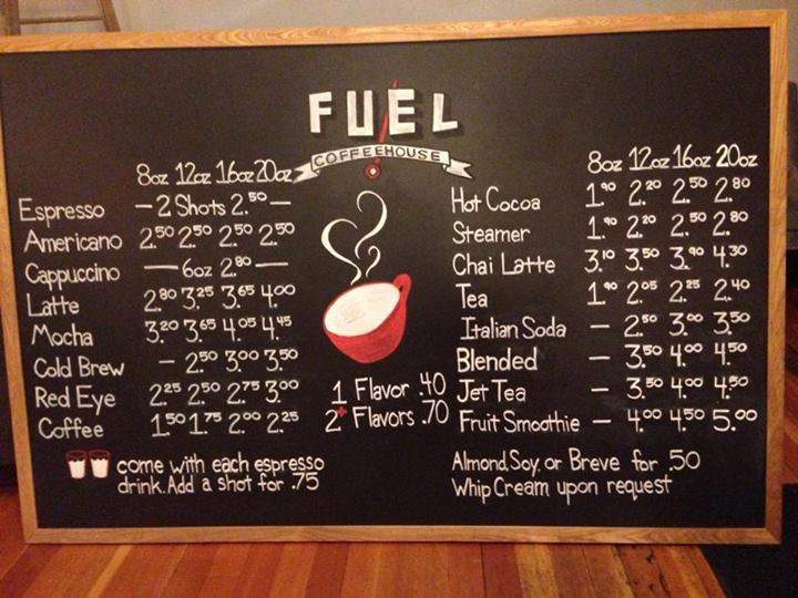 Fuel Coffeehouse - Yakima, WA menu_pic