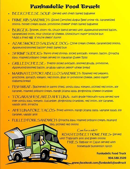 Funkadelic Food Truck - Jacksonville Beach, FL menu_pic
