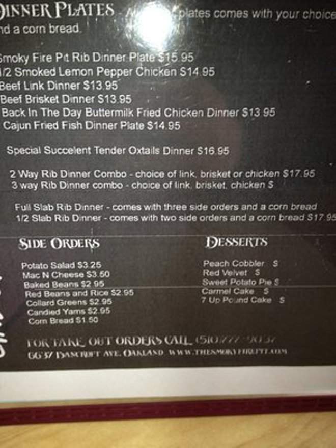 Genny's BBQ - Oakland, CA menu_pic