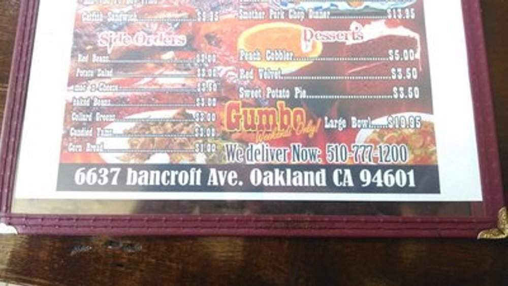 Genny's BBQ - Oakland, CA menu_pic