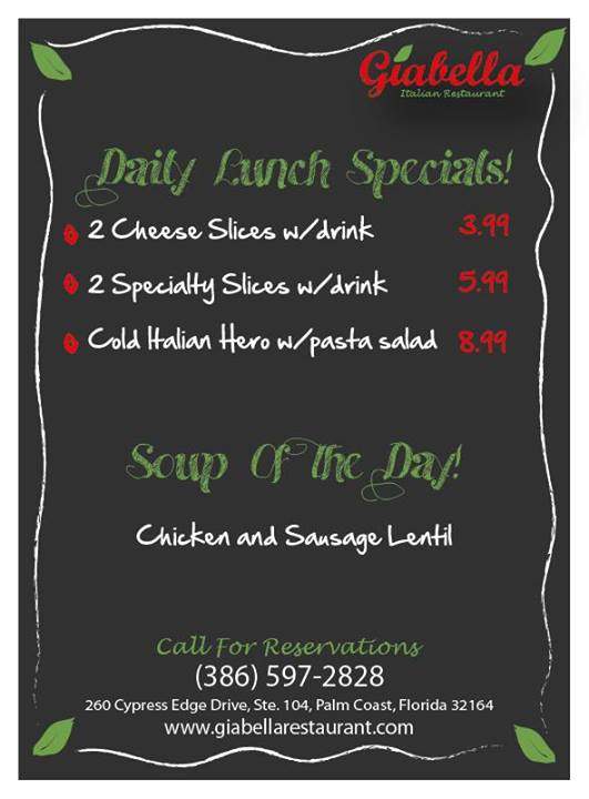 Giabella Fine Italian Cuisine - Palm Coast, FL menu_pic