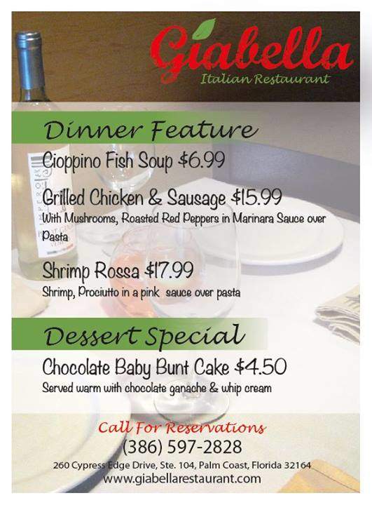 Giabella Fine Italian Cuisine - Palm Coast, FL menu_pic
