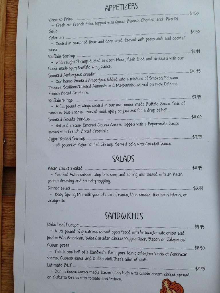 Giggitys - Port Aransas, TX menu_pic