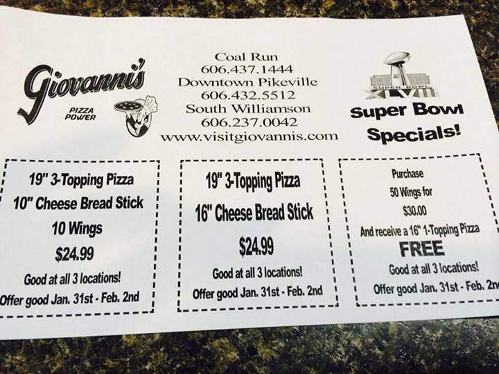 Giovanni's Buffet & Fun Center - Pikeville, KY menu_pic