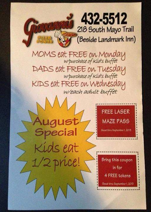 Giovanni's Buffet & Fun Center - Pikeville, KY menu_pic