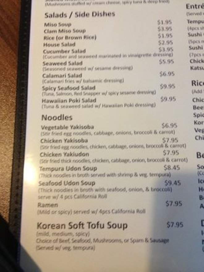 Go Go Sushi & Tofu Korean & Japanese Restaurant - San Diego, CA menu_pic