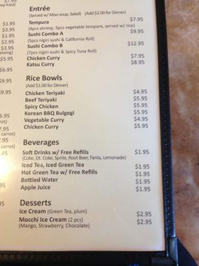 Go Go Sushi & Tofu Korean & Japanese Restaurant - San Diego, CA menu_pic