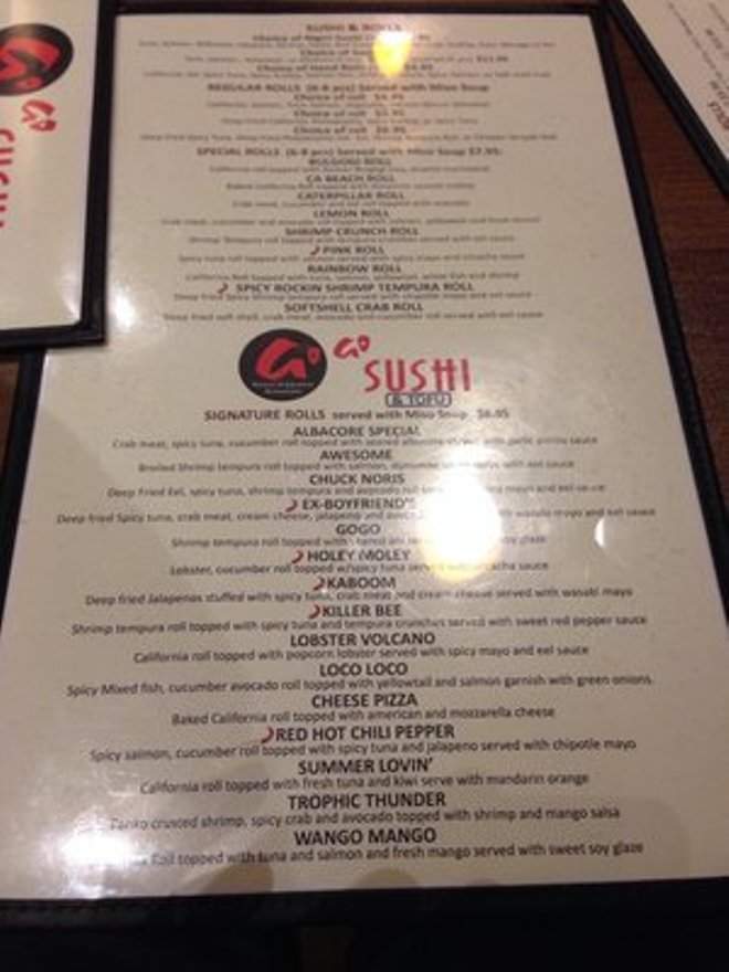 Go Go Sushi & Tofu Korean & Japanese Restaurant - San Diego, CA menu_pic