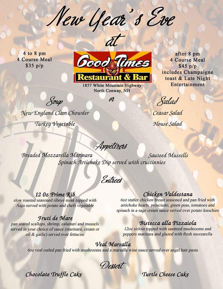 Good Times Restaurant - North Conway, NH menu_pic
