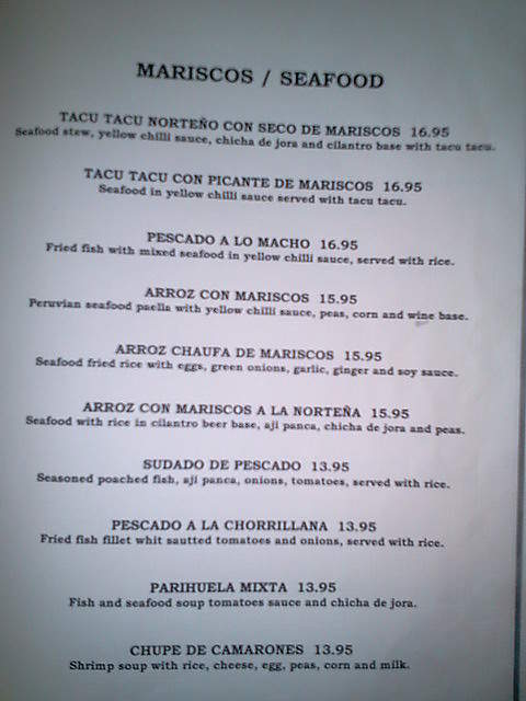 Gran Chimu - Boynton Beach, FL menu_pic